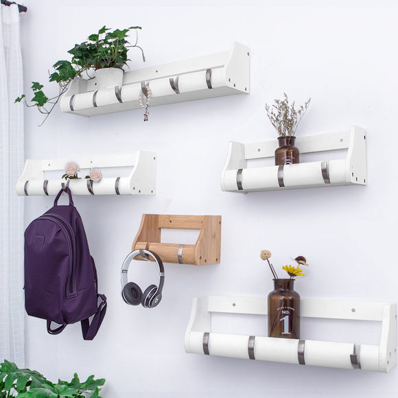 Bamboo Rack Coat Hanger Shelf