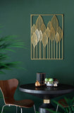 Golden Vertical Leaf Wall Sculpture