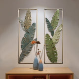 Large Green Leaves Wall Sculpture