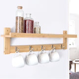 Bamboo Simplistic Wall Hook And Shelf