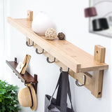 Bamboo Simplistic Wall Hook And Shelf