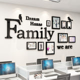 3D Photo Frame Wall Sticker Family Dream House Decoration Art Office Home Decor