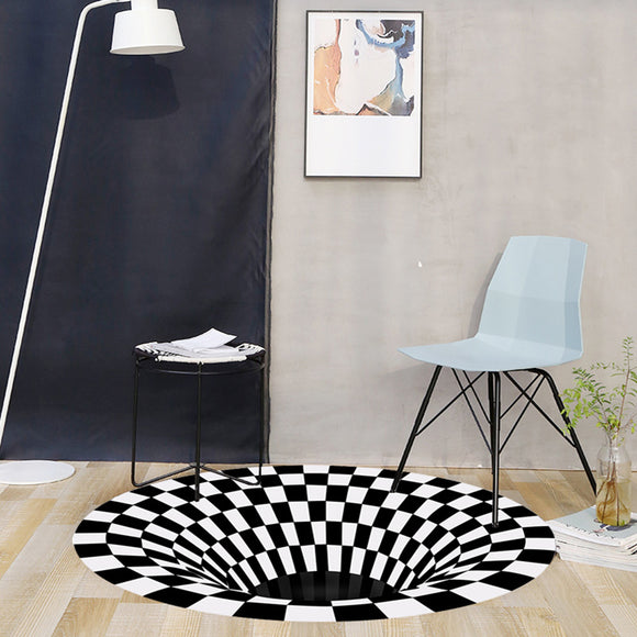 Carpet 3D Optical Illusion Black Hole For Living Room Coffee Table Mats