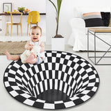 Carpet 3D Optical Illusion Black Hole For Living Room Coffee Table Mats