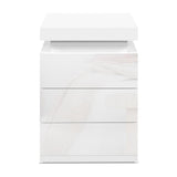 LED Bedside Table Side Table High Gloss White